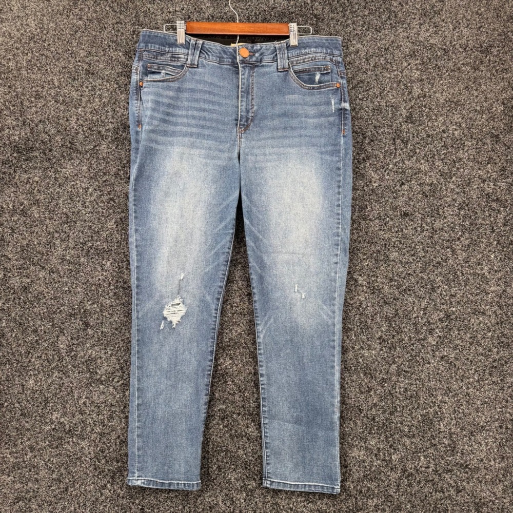 Democracy Ab Technology Distressed Straight Leg Jeans Blue Size 16 BN2090RJH6